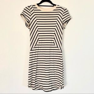 Monteau Striped Dress | Cream & Navy | M